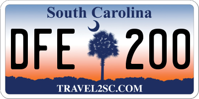 SC license plate DFE200