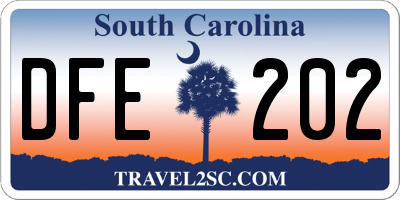 SC license plate DFE202