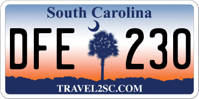 SC license plate DFE230