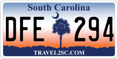 SC license plate DFE294