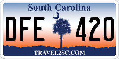 SC license plate DFE420