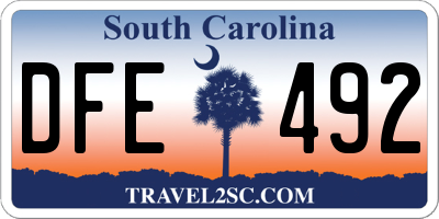 SC license plate DFE492