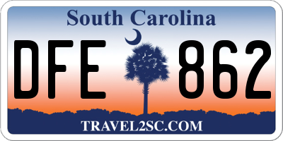SC license plate DFE862