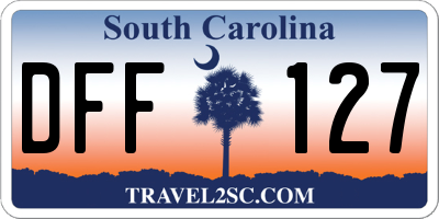 SC license plate DFF127