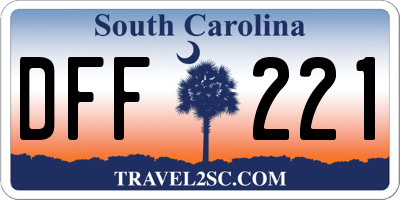SC license plate DFF221