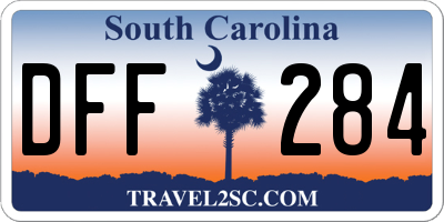 SC license plate DFF284