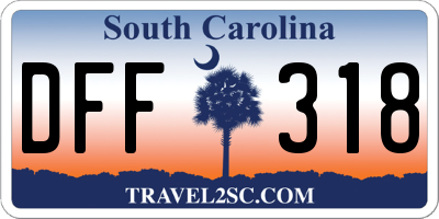 SC license plate DFF318