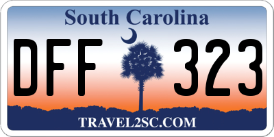SC license plate DFF323
