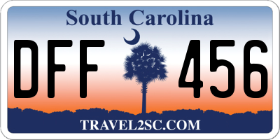 SC license plate DFF456