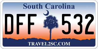 SC license plate DFF532