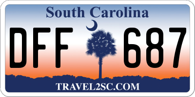 SC license plate DFF687