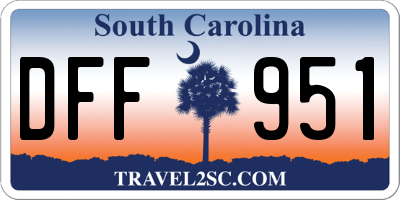 SC license plate DFF951