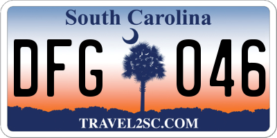 SC license plate DFG046