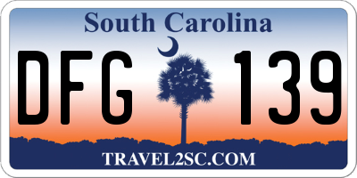SC license plate DFG139