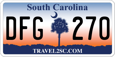 SC license plate DFG270