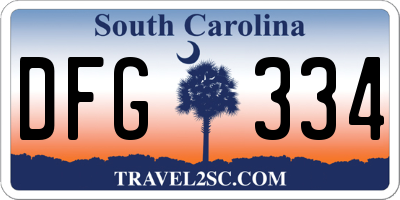 SC license plate DFG334