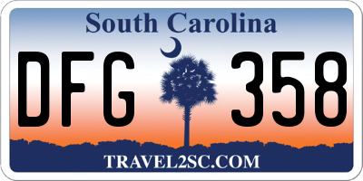 SC license plate DFG358