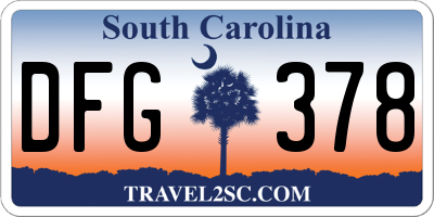 SC license plate DFG378