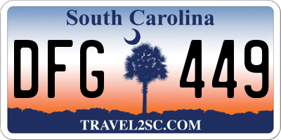 SC license plate DFG449