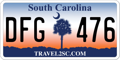 SC license plate DFG476