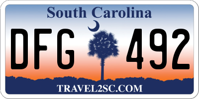 SC license plate DFG492