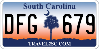 SC license plate DFG679