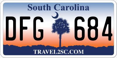 SC license plate DFG684