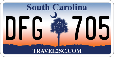 SC license plate DFG705