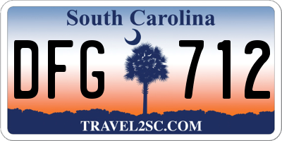 SC license plate DFG712
