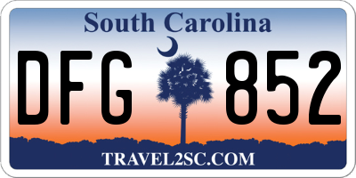 SC license plate DFG852