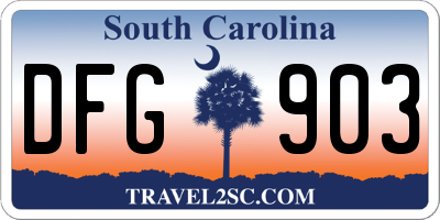 SC license plate DFG903