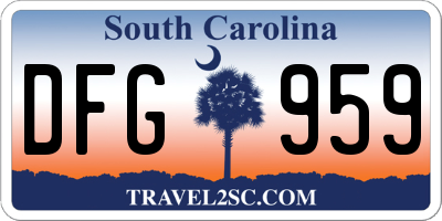 SC license plate DFG959