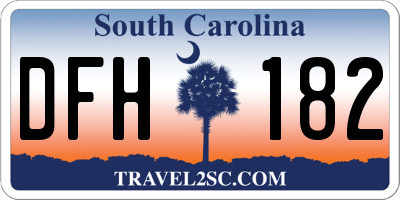 SC license plate DFH182