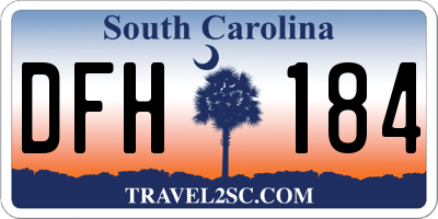 SC license plate DFH184