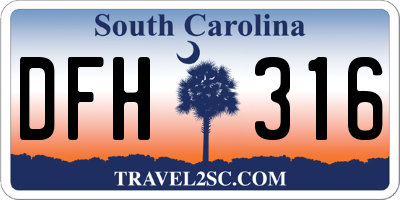 SC license plate DFH316