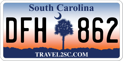 SC license plate DFH862