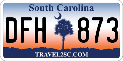 SC license plate DFH873