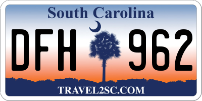SC license plate DFH962