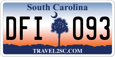SC license plate DFI093