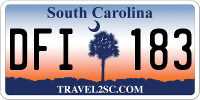 SC license plate DFI183