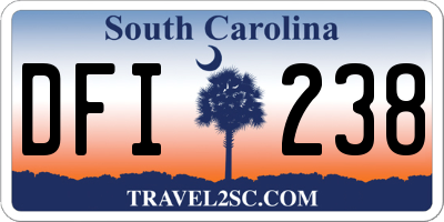 SC license plate DFI238