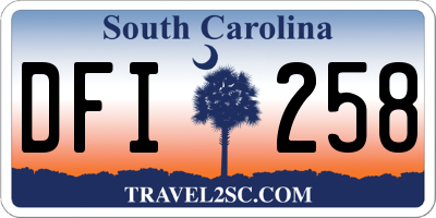 SC license plate DFI258