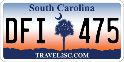 SC license plate DFI475