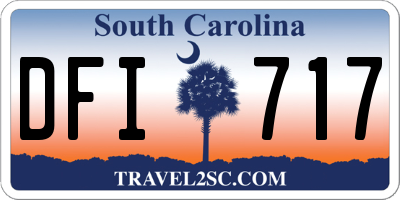 SC license plate DFI717