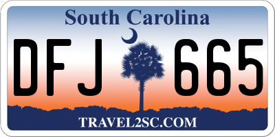 SC license plate DFJ665