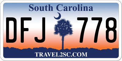 SC license plate DFJ778