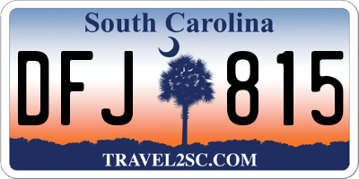 SC license plate DFJ815