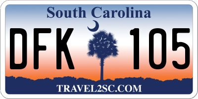 SC license plate DFK105