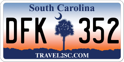 SC license plate DFK352