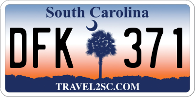 SC license plate DFK371